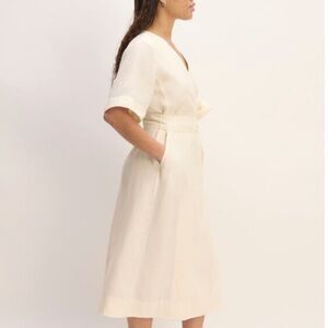 NWT Everlane Bone Linen Midi Dress